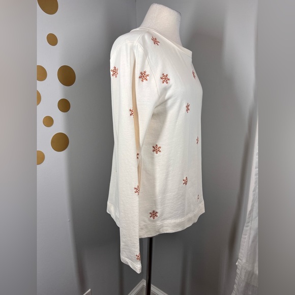 NWT Loft Rose Gold Snowflake Sweatshirt - Picture 4 of 9